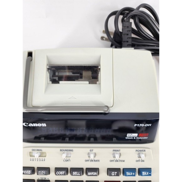 Canon P170-DH 12 Digit 10 Key Adding Business Machine Calendar Clock Calculator - Picture 9 of 14